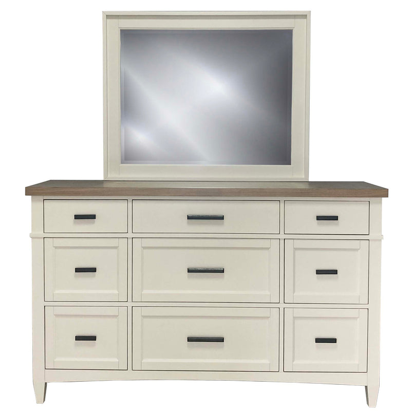 Parker House Americana Modern Bedroom King Platform Bed 2 Nightstands and Dresser with Mirror