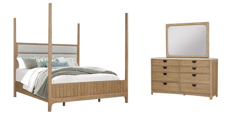 Parker House Escape - Bedroom King Poster Bed with Dresser and Mirror