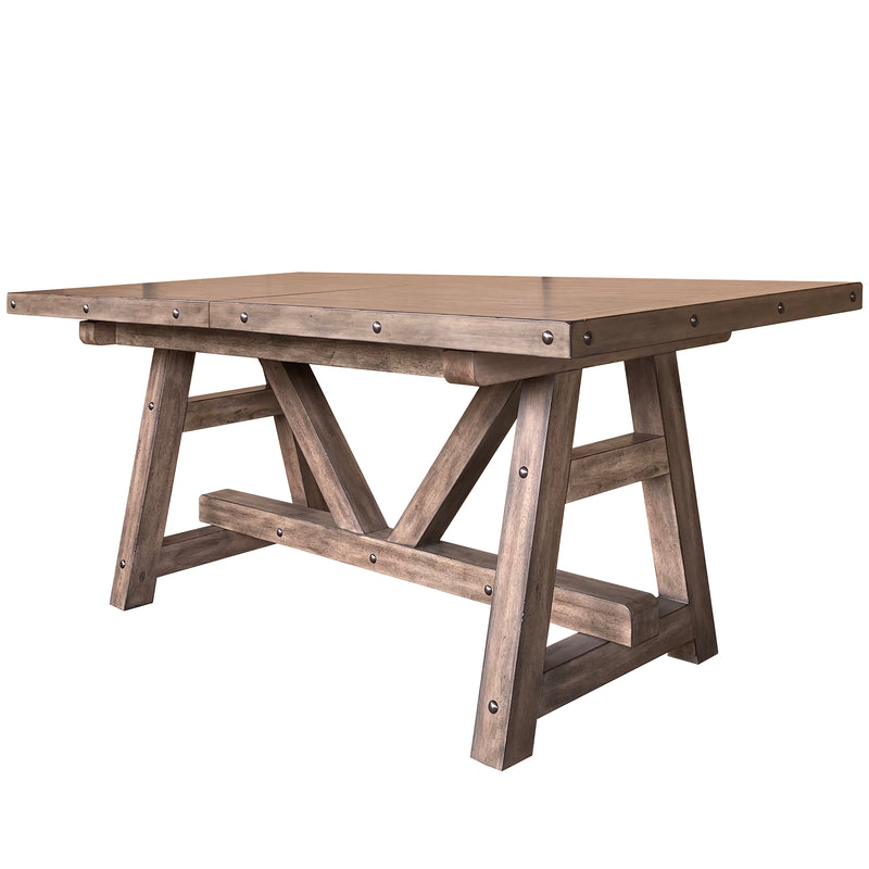 Parker House Lodge Dining Counter Height Extendable Table with 6 Stools and Buffet with Hutch