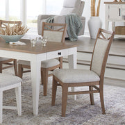 Parker House Americana Modern Dining Rectangular Extendable Dining Table with 6 Upholstered Dining Chairs