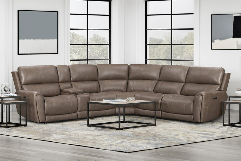 Parker Living Hancock 6 Piece Zero Gravity Power Reclining Sectional with Power Adjustable Headrests