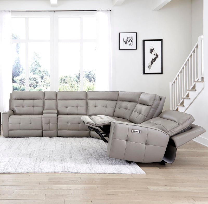 Parker Living Canterbury - Pewter 6 Piece Zero Gravity Modular Power Reclining Sectional
