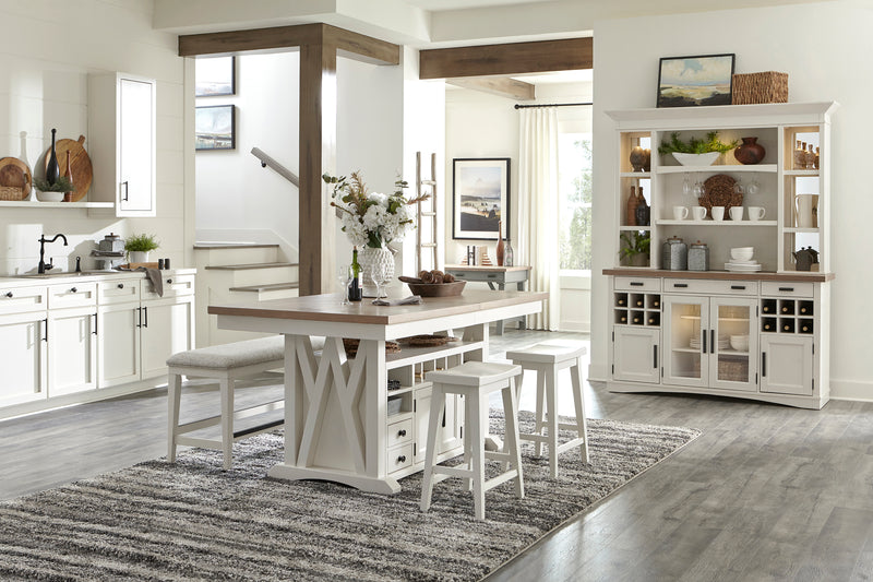 Parker House Americana Modern Dining 72 inch Island Counter Height Extendable Dining Table