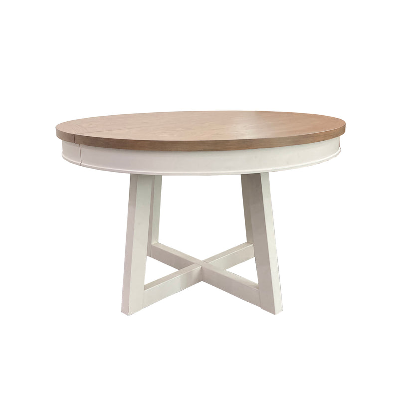 Parker House Americana Modern Dining 48 In. Round Extendable Dining Table and 4 Upholstered Chairs