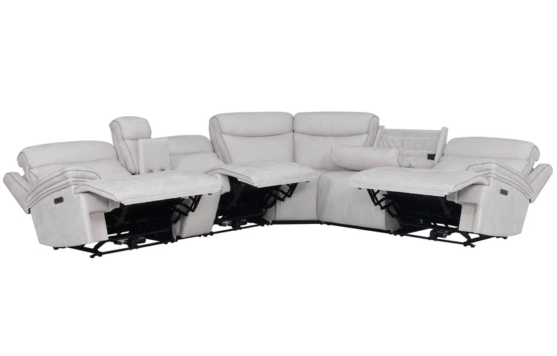 Parker Living Alpine - Airy Midnight 6 Piece Zero Gravity Power Reclining Sectional with Power Adjustable Headrests