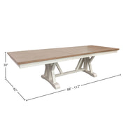 Parker House Americana Modern Dining Extendable Trestle Table with 8 Upholstered Chairs