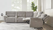 Parker Living Richland - Bristol Grey 7 Piece Modular Power Reclining Sectional with Power Adjustable Headrests