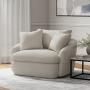 Parker Living Boomer - Utopia Sand Large Swivel Chair with 2 Toss Pillows