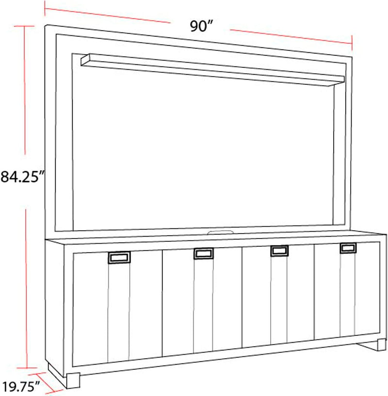Parker House Ascent 90 in. TV Console with Hutch and Back Panel